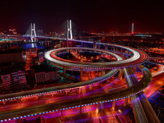 Tokyo night cityscape bridge ferriswheel 2 - david lachapelle free wallpaper