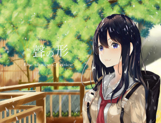 Woman long hair backpack tree - aguri uchida free wallpaper