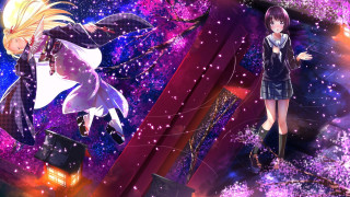 Girl flying short dress purple - a short dress free wallpaper for desktop