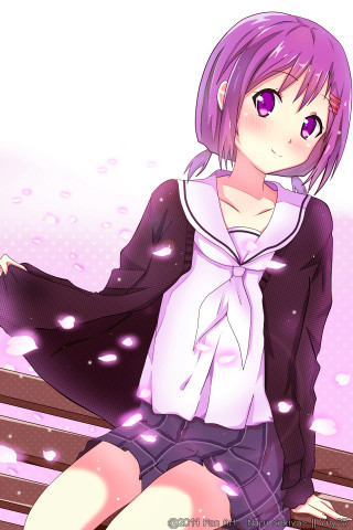 Girl purple hair bench purple - purple free wallpaper