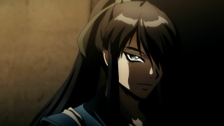 Woman longhair blueeyes serious darkroom - ufotable free wallpaper