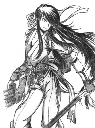 Woman broom hat drawing art - anime art free wallpaper
