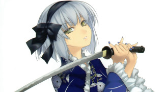 Woman sword dress hand looking - holding free wallpaper