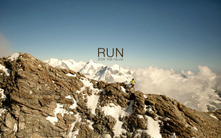 Man climbing mountain run snow - snow free wallpaper for desktop