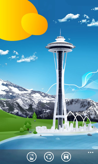 Tall tower sky mountains blue - matte painting free wallpaper