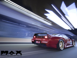 Red sports car night motion 2 - a red sports car free wallpaper