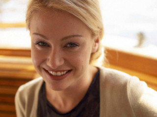 Woman smiling cell phone ear - facial feature free wallpaper