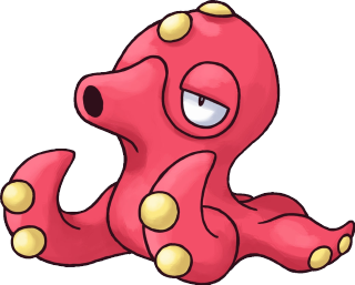 Pink cartoon octopus yellow dots - its leg free wallpaper