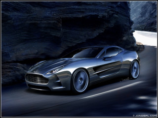 Silver sports car mountain cliff 2 - a road next free wallpaper