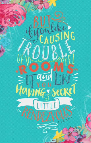 Quote blue background flowers inspiration - vector art free wallpaper