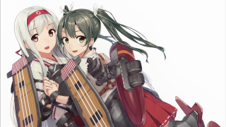 Anime girls white hair musical 3 - a guitar free wallpaper
