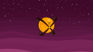 Cartoon character floating cross yellow - a cross free wallpaper