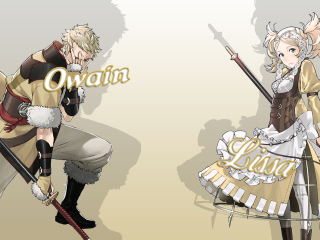 Anime couple swords owami demon - inspired free wallpaper