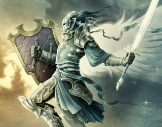 Knight sword shield wings flying - a sword and shield free wallpaper
