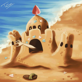 Sand castle snail crawling hole - the sand free wallpaper