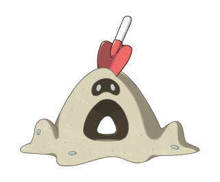 Cartoon rock red bow hole - melting free wallpaper