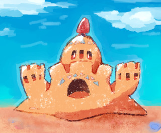 Sand castle red hat blue - the sand free wallpaper