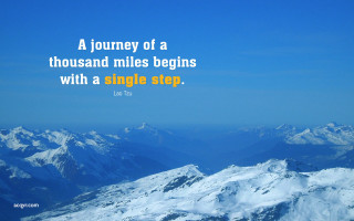 Mountain range quote journey thousand - single free wallpaper