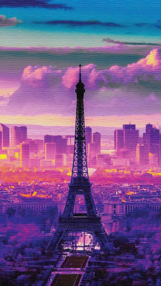 Eiffel tower painting paris artwork - fauvism free wallpaper