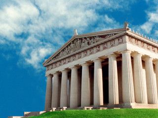 Arlington neoclassical bridge shrine outdoor - a green field below free wallpaper