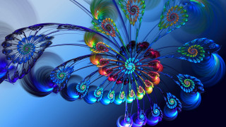 Colorful flower fractal analytical mandelbrot - analytical art free wallpaper