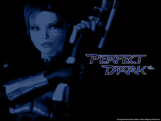 Woman holding gun perfect dark - poster art free wallpaper for desktop