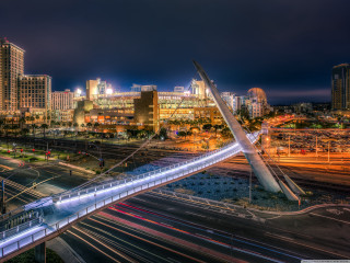 City skyline bridge highway nighttime 2 - night time free wallpaper for desktop