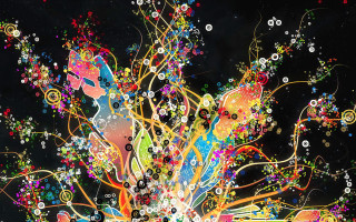 Colorful flower painting petals shapes - many different color and shapes free wallpaper