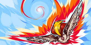 Bird flying red yellow tail - tail free wallpaper