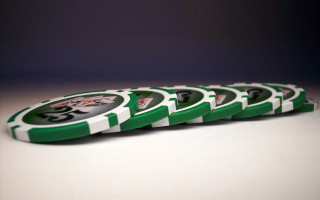 Green poker chips 3d render - product photo free wallpaper