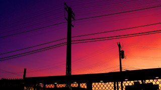 Sunset fence streetlight purple red - elbridge ayer burbank free wallpaper