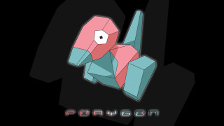 Pink blue dog polygon holography - low free wallpaper