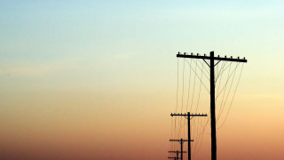 Telephone pole sunset sky foreground - cable wire free wallpaper