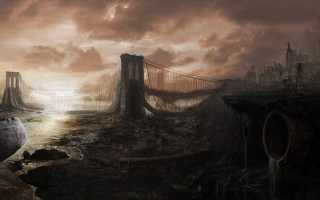 Bridge boat water city cloudy - cloudy free wallpaper