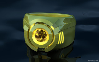 Yellow object floating dark surface - a yellow object free wallpaper