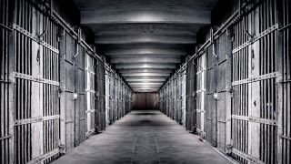 Long hallway empty bars light - the end of it free wallpaper