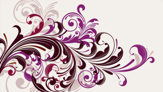 Purple white floral design white - modern european ink painting free wallpaper