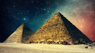 Pyramid desert star filled sky - sky in the background free wallpaper