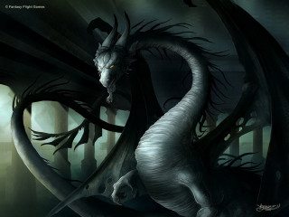 Dragon long neck tail dark - dragon art free wallpaper