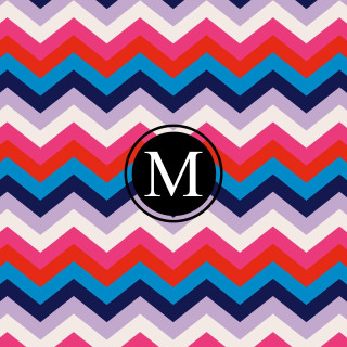 Colorful chevron pattern monogrammed m - the middle free wallpaper