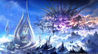 Futuristic city clouds mountains dragon - cloud and mountains free wallpaper