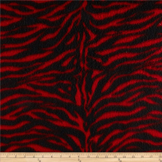 Red black zebra print fabric - abstract illusionism free wallpaper