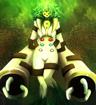 Cartoon character green hair binoculars - holding free wallpaper