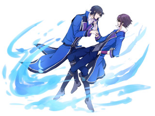 Anime couple snow together winter - the others hand free wallpaper
