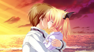 Couple people ocean sunset bat - bálint kiss free wallpaper