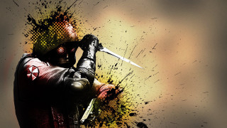 Man sword paint splatter action - background free wallpaper for desktop