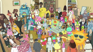 People cartoon characters room gathering - a large group of people free wallpaper