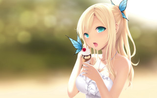 Woman cake butterflies cupcake camera - a cupcake free wallpaper