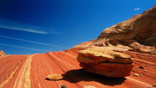 Desert rock formation sky background 2 - art free wallpaper