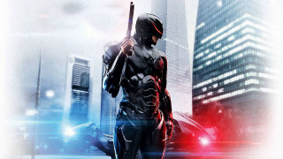 Futuristic man cityscape skyline weapon - skyscraper free wallpaper